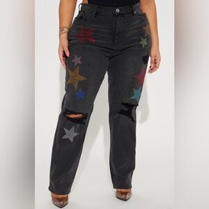 Y2K Rhinestone Star Jeans ✨ Pop Star / McBling Aesthetic